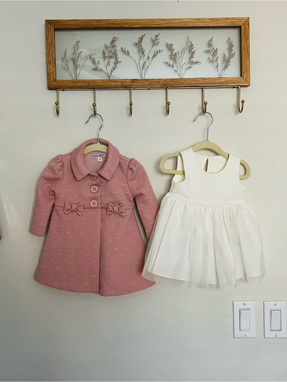 Kate Mack Pink Coat & White Tulle Dress 2-Piece Outfit Size 12M